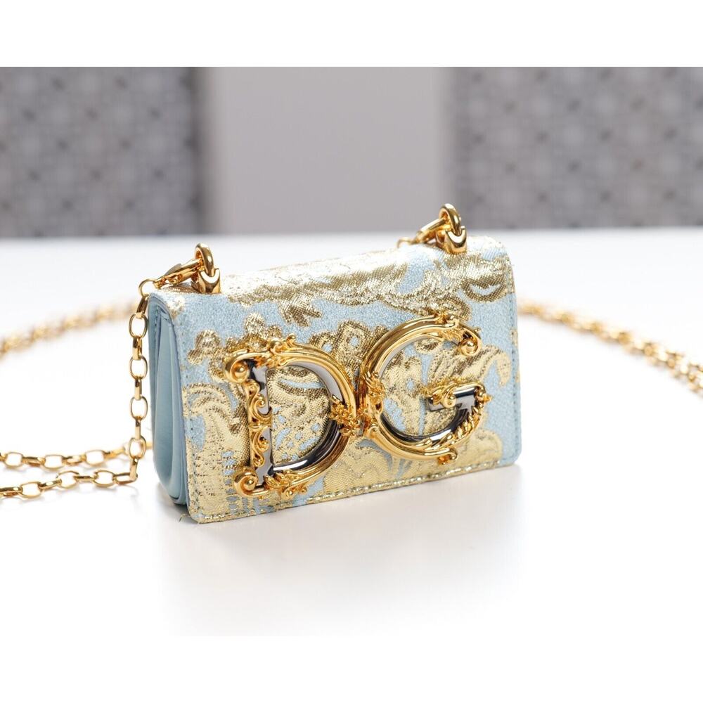 Dolce & Gabbana Blue Cyan DG Logo MICRO Crossbody Purse Bag RRP $1,700